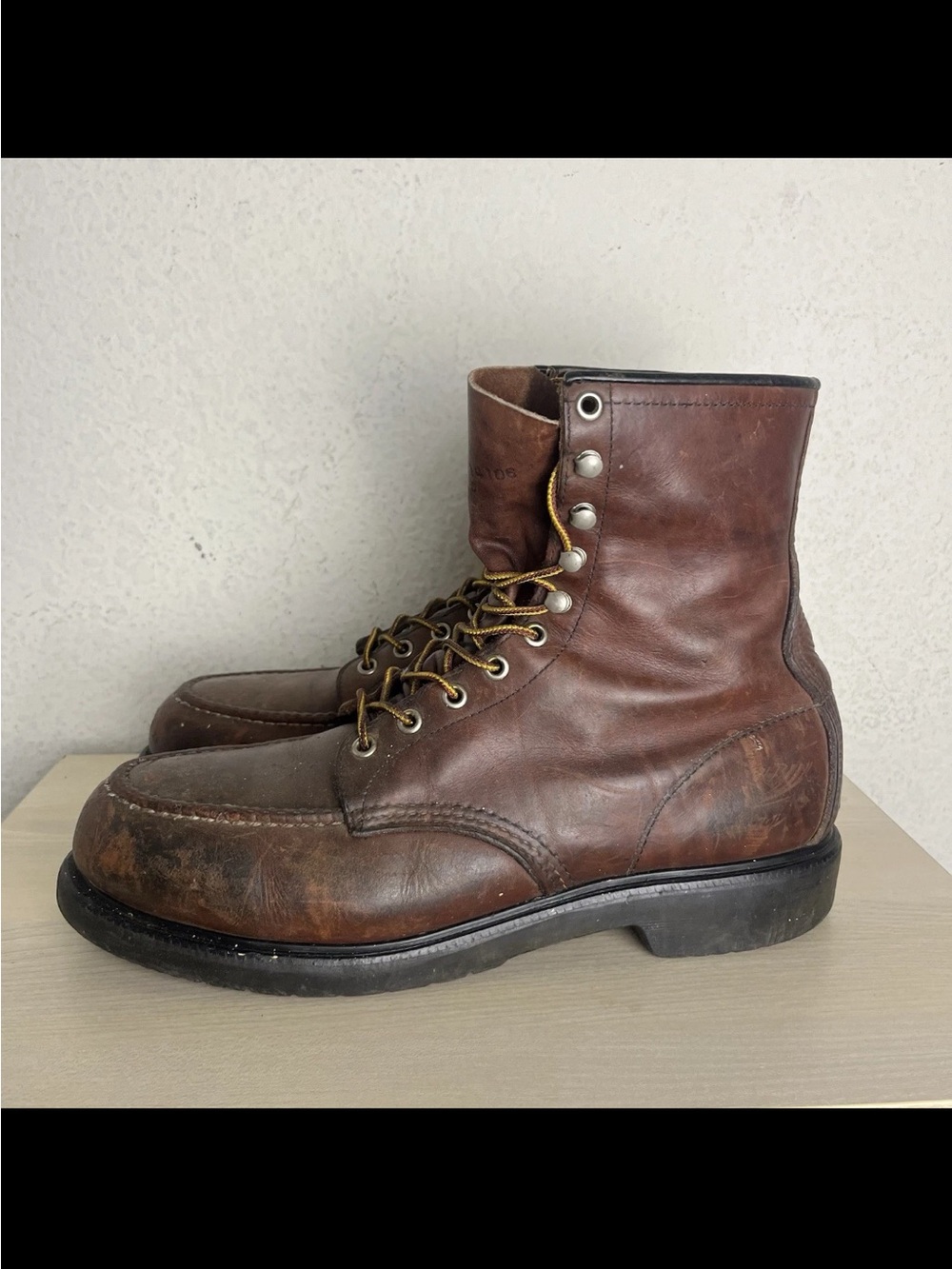 Red Wing Size 11B Moc Steel Toe Work Boots 4440 Men's Brown Leather Vintage